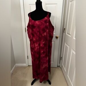 💕 Old Navy Maroon Tie Die Midi Dress Size 3X